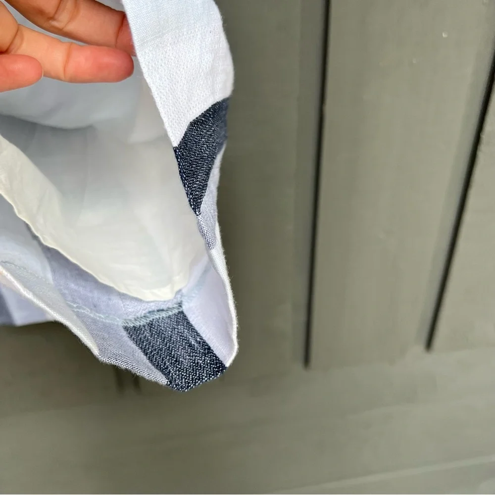 J.Crew NWOT Point Sur Paper Bag Linen Striped Wide Leg Pants, L2547 - Picture 9 of 13